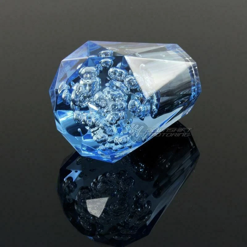JDM Universal VIP Diamante Cristal Manual MT Bolha Deriva Botão de Mudança 60mm AZUL - Imagem 2 de 4