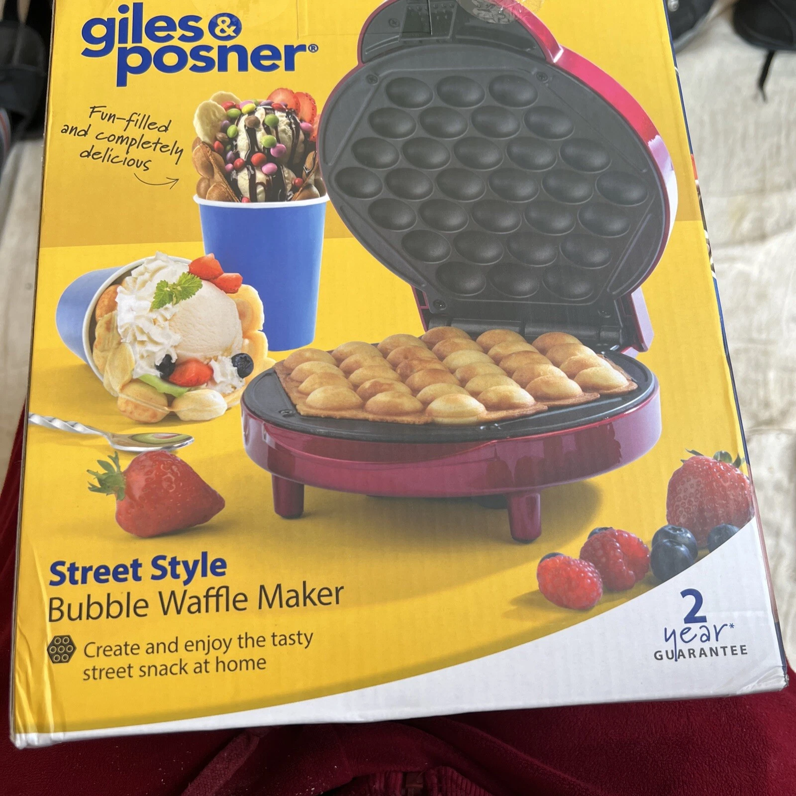 Cheapest On Ebay. Giles & Posner Bubble Waffle Maker Machine Electric 800-1000W