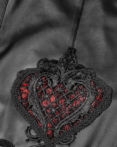 Punk Rave Mujer Leggings Góticos Pantalones Negro Rojo Cuero Sintético Steampunk Encaje De Colección - Imagen 7 de 10