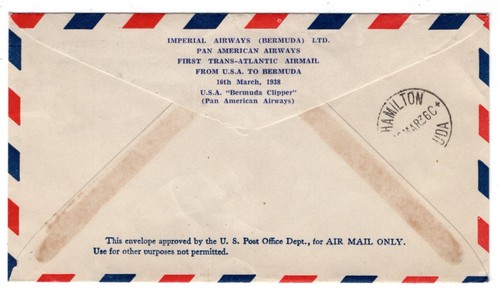 FAM 17-2 Pan American Airways Clipper Flight Baltimore MD - Bermuda w/ Cachet - Picture 2 of 2