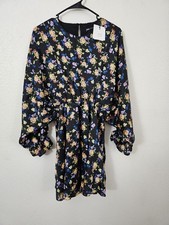 zara black floral Satin dress, Size Small