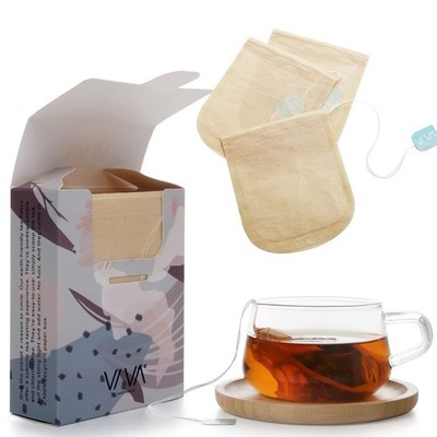VIVA Large Tea Bags for Loose Leaf Tea, 50 Ct   Unbleached Empty Tea Bags, Ma...