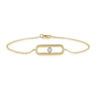 Cavill Damen Armband WeißEr Topas 925 Silber Vergoldet 0,07Ct Rund