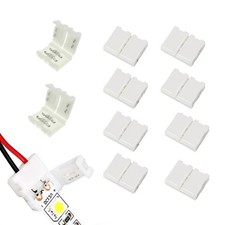 10 Pcs Led Strip Connectors 2 Pin 8mm 12V 24V Led Solderless LED Strip Connec...