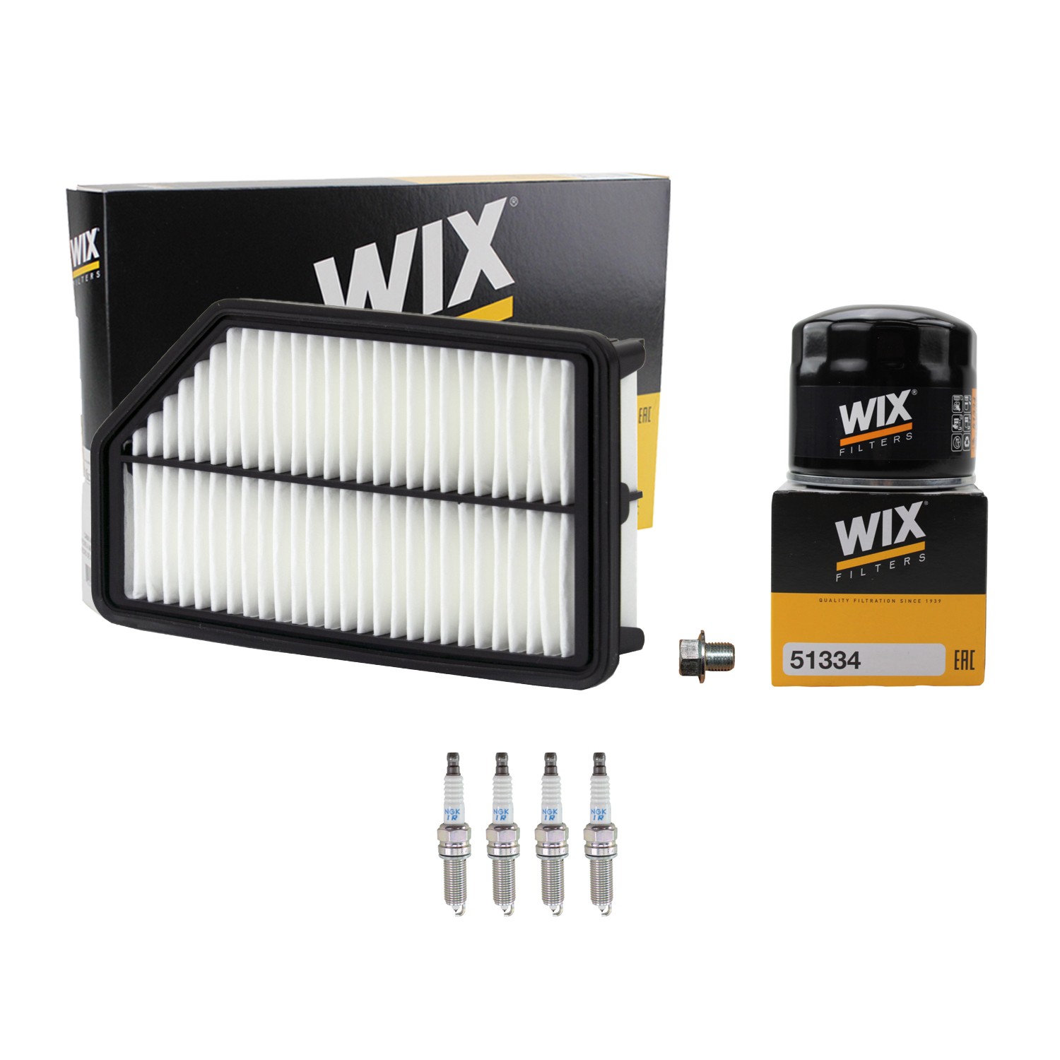 Wix Engine Air Oil Filters  NGK 4 Spark Plugs Kit for Kia Rio 1.6L L4 2012-2017