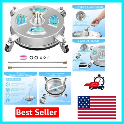 #ad 14” High Pressure Surface Cleaner with 2 Extension Wands for Effortless Cleaning $84.99