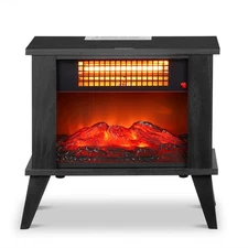 Zokop 1000W Electric Fireplace Stove Portable Space Heater w/ 3D Realistic Flame