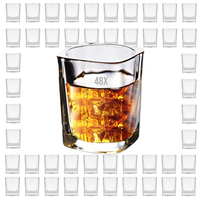 48x Schnapsglas 6cl Shotglas eckige Schnapsgläser Carlso Neu Tequila Whiskey