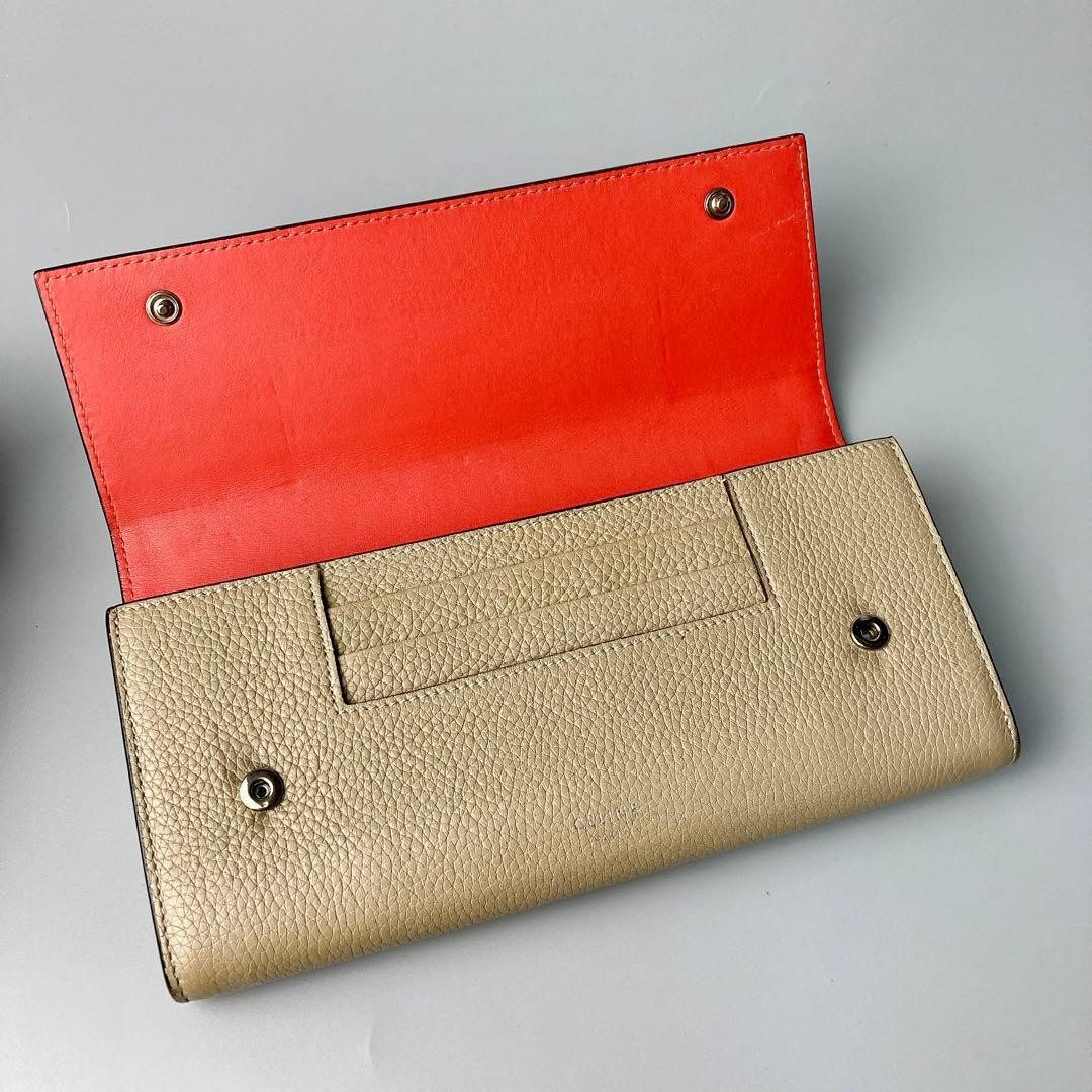 CELINE Beige Multi-Function Long Wallet Damaged B… - image 5