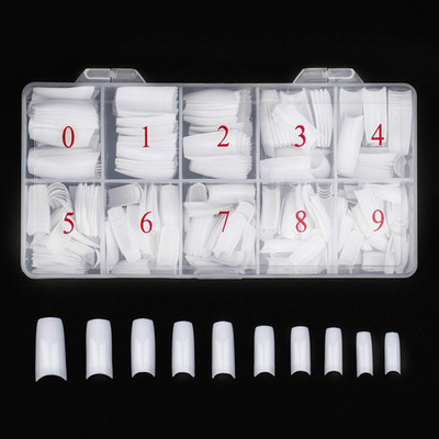 Acrylic Nail Tips White 500Pcs French Artificial False Tip for Manicure Nails Ar