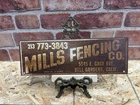 Signs Original Fence Co Advertising Vintage Mills Gas Oil Metal Antique