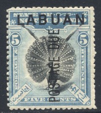 North Borneo Labuan 1901 5c D4 Mint Cat &pound;55