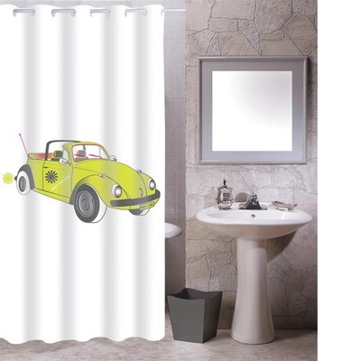 MSV Duschvorhang 180x200cm Anti Schimmel Textil Badewannenvorhang Wanne Weiß 