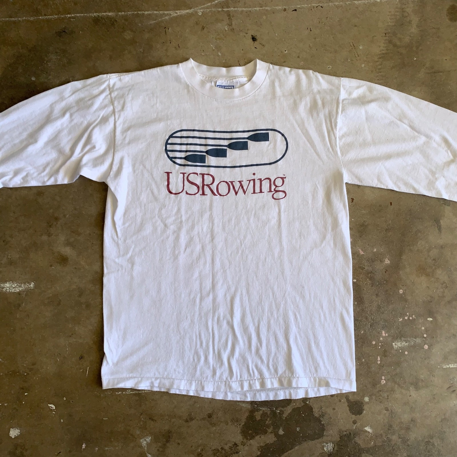 FILA T SHIRT MANICA LUNGA U.S. ROWING VINTAGE ANNI 80 UOMO TG M U.S.A. SQUADRA EQUIPAGGIO anni 90