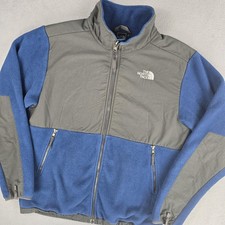 The North Face Jacket Youth XL Blue Gray Denali Fleece Full Zip Outdoors Hiking
