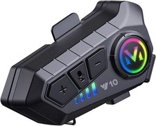 Y10 Motorcycle Helmet Bluetooth Headset, 5.3 Headphone, Smart Black