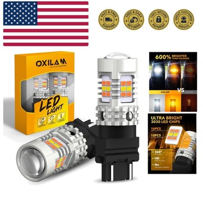 3157 Switchback LED Bulbs 3057 3457 4157 Dual Color Amber/White, CANBUS Ready...