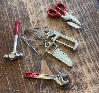 A Pair Of Hack Saw Tools Dangling Earrings CUTE! Handmade