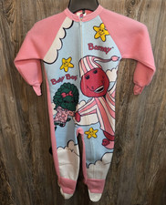 VTG 1992 Barney One Piece Pink Footed Pajamas Youth Toddler Sz 5 The Lyons Group