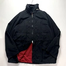 GIORGIO ARMANI standcollar nylon coat black and red size 54 Men's From Japan