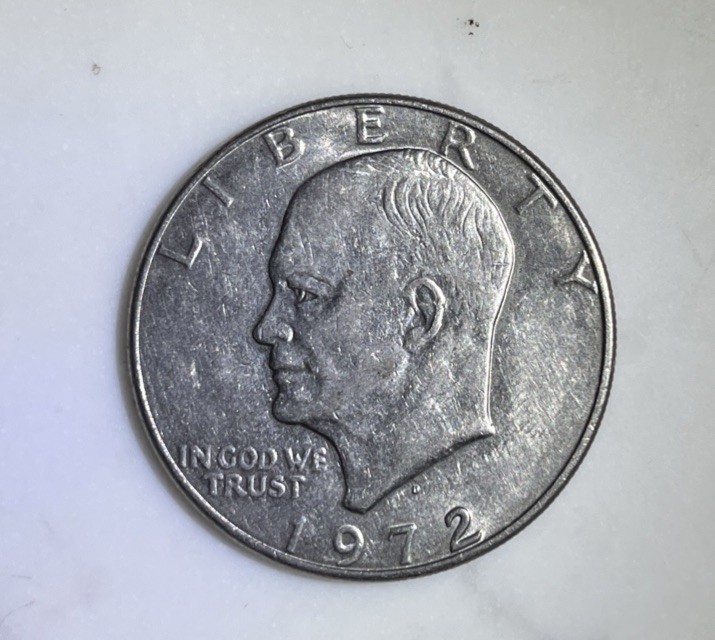 1972 Eisenhower Dollar, D Filled Mint Mark, Beautiful Coin!