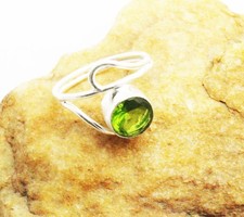 Green Peridot Gemstone Handmade 925 Sterling silver Jewelry Ring Size-8.50" US