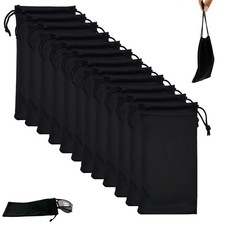 12 Lot Black Micro Fib Sunglasses Carrying Pouch Case Bag Storage Sleeve Phone