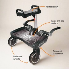 Lascal BuggyBoard Maxi+ Black mit grauem Sitz - Das perfekte Mitfahrbrett/KiddyB