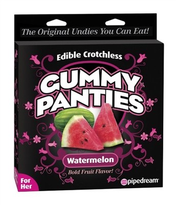 Adult Pipedream Edible Crotchless Gummy Panties Watermelon For Her