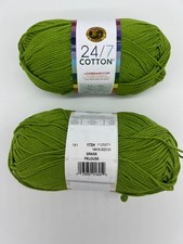 Cotton Yarn, 24/7 Lion Brand Mercerized Cotton Yarn Grass 172H set of 2 