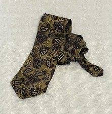 GEOFFREY BEENE Men's 100 Silk Tie Classic Brown Paisley