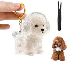 Dog Hair Collector Keychain Charm Memorial Storage Box,Memorial Gift for Pet Lov