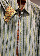 ROBERT GRAHAM FLIP CUFF COTTON SHIRT XL EUC R-1201