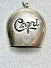 Vintage 1940s CAPRI Bell Italy Sterling Silver Ringing Bell Pendant 4.35
