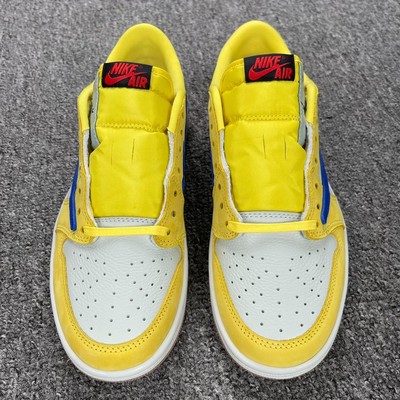 Nike Air Jordan 1 Low Travis Scott Canary Yellow Blue Gum Sole Authentic New
