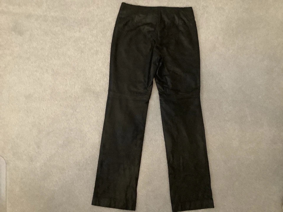 BRANDON THOMAS Pantalones de Cuero para Mujer 100% Niño Cuero Negro Talla 8 (32/30) Foto 3 de 4