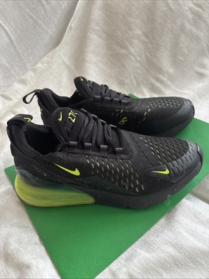 neon green and black air max 270