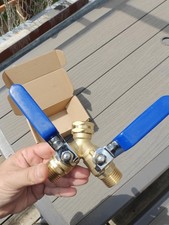 Garden Hose Splitter 2 Way Heavy Duty Brass Faucet Adapter With Long Handle