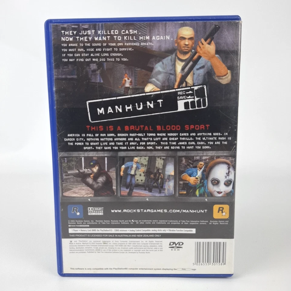 Manhunt Sony PlayStation 2 PS2 Video Game 2003 PAL Complete Rockstar Games - Image 2 of 4