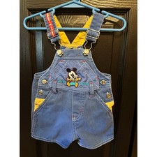 Vintage 90s Baby Mickey Kids Overalls 12M