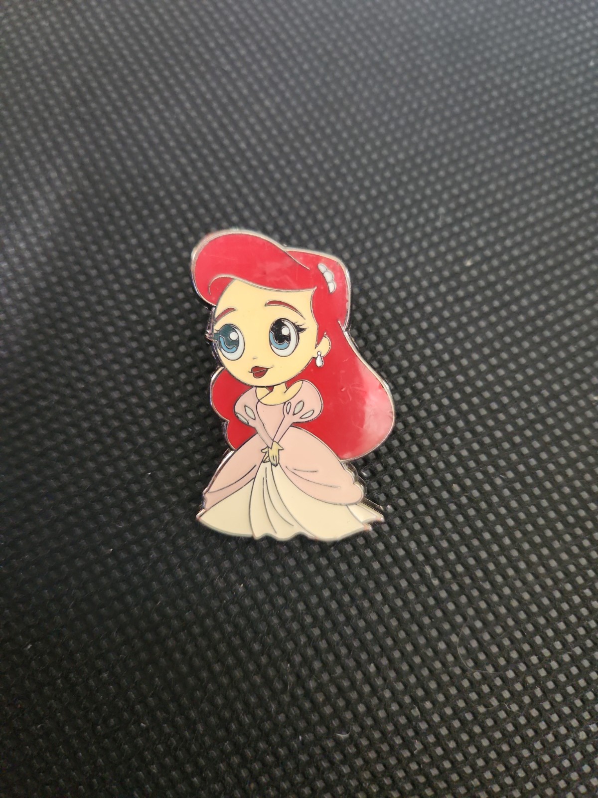 Disney The Little Mermaid Ariel Pink Dress Pinback Lapel Pin 1.5"x1"