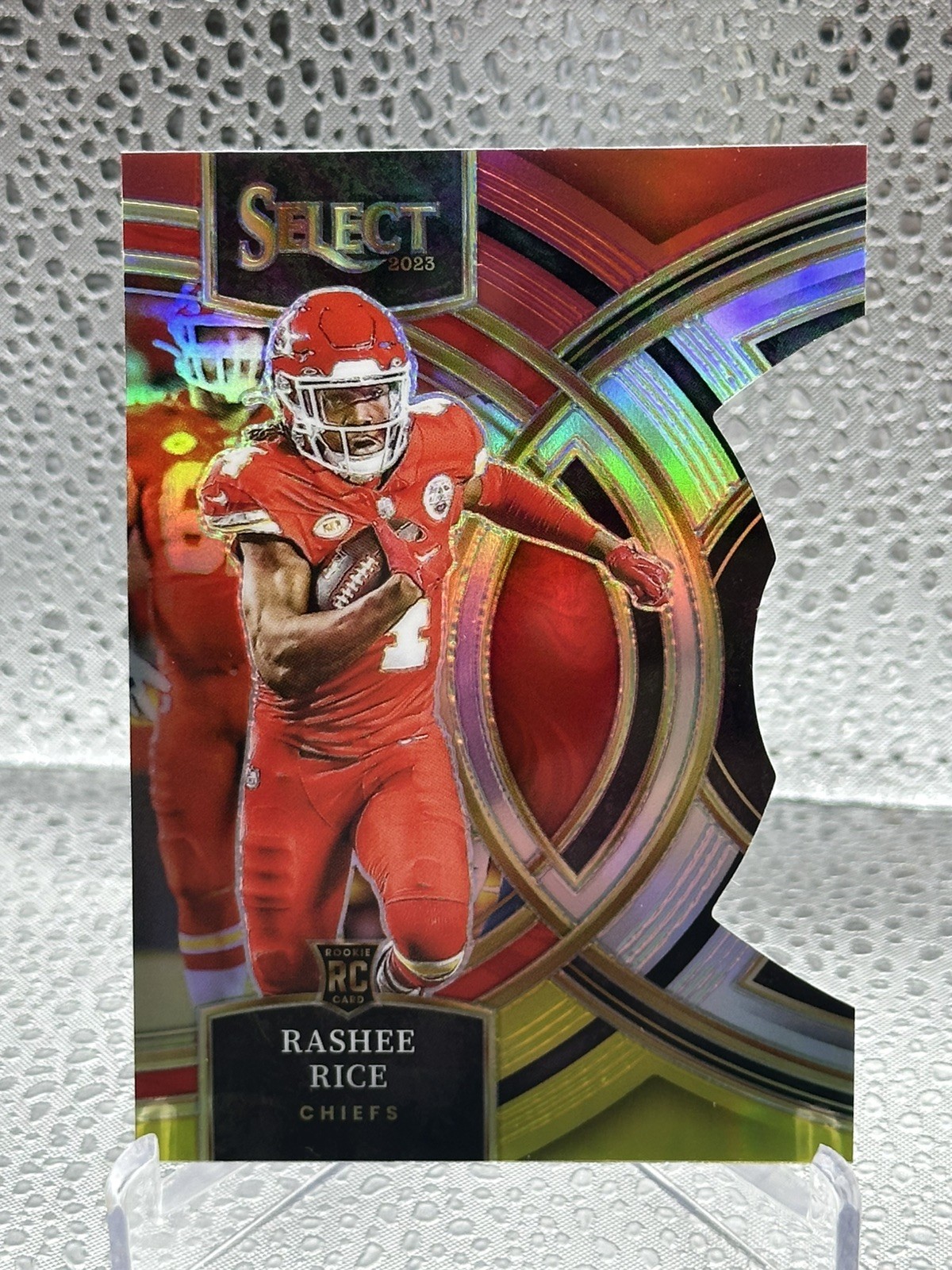 2023 Rashee Rice Select Red & Yellow Die Cut Premier Level Rookie RC Chiefs