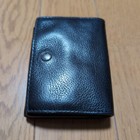 Coach Black Leather Trifold Wallet - Men's Card Holder, Slight Signs of Use