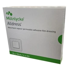 20 Molnlycke Alldress Absorbent Adhesive 4" x 4" Dressing 265329 2 BOXES