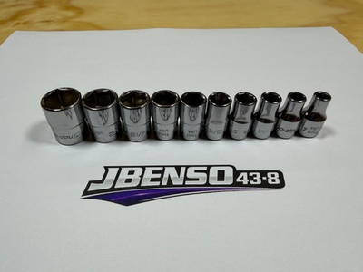 #ad Snap on Tools USA NEW 10pc 1 4quot; Drive SAE 6pt Shallow Chrome Socket Set 110TMY $149.95