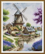 Creative Сross Stitch Embroidery Kit "Water mill" Nova Sloboda