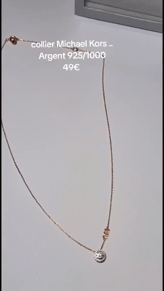 Collier zirconia et sa Chaine de 51 cm en argent 925/1000 MON-BIJOU
