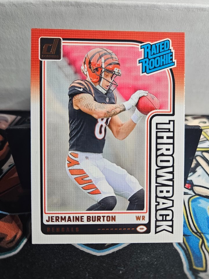 2024 Panini Donruss Jermaine Burton Throwback Rated Rookie #36 Bengals RC
