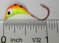 25 floating Larva Jigs Red Chrome Hooks weight forward Walleye Rig Chart/Org