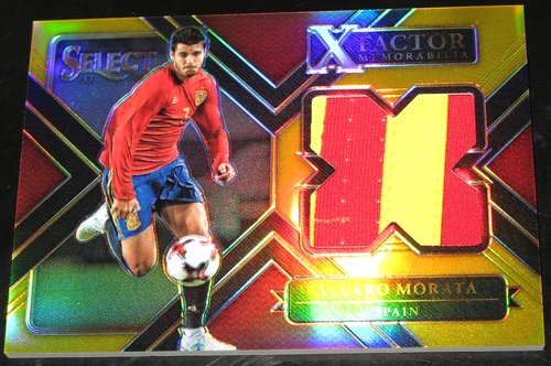 2017-18 Panini Select Alvaro Morata X-Factor Memorabilia GOLD # 06/10 Prizm - Picture 3 of 3